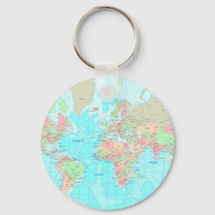 Porte-clés Carte du monde