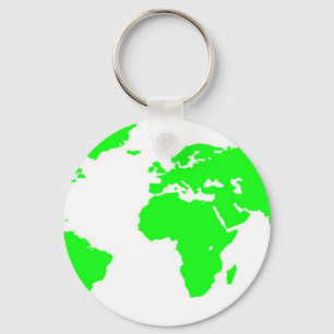 Porte-clés Carte du monde blanc vert