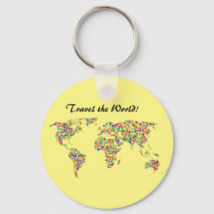 Porte-clés Carte du monde et Voyage dans le monde