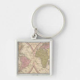 Porte-clés Carte du monde sur la projection mondiale