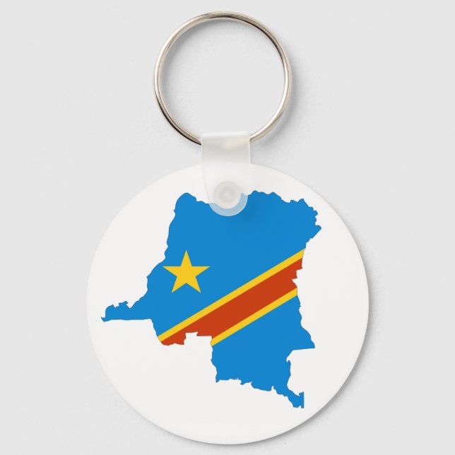 Porte-clés carte du pays du zaïre-congo (Recto)