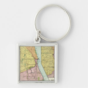 Porte-clés Carte du terminal ferroviaire de Chicago