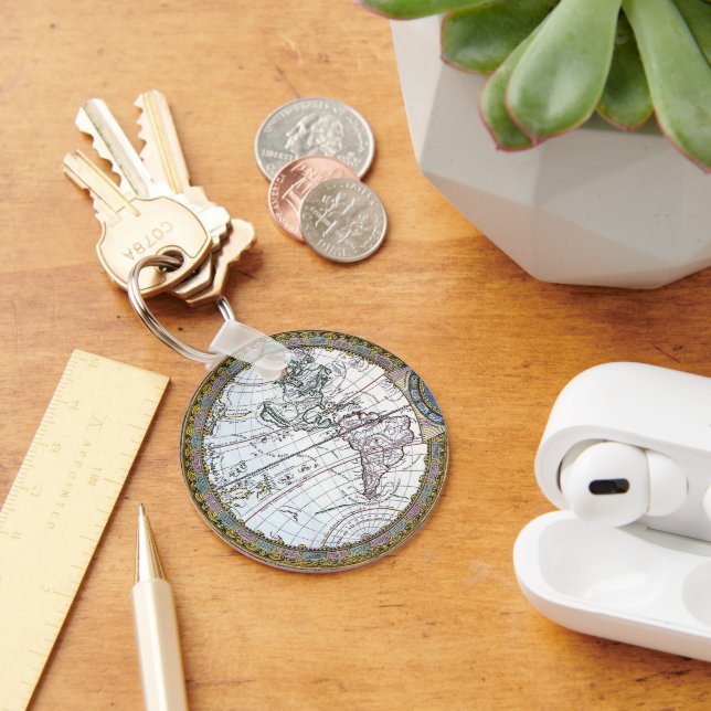 Porte-clés Carte du Vieux Monde par Claude Auguste Berey (Bureau)