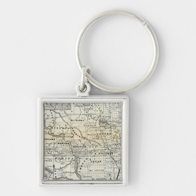 Porte-clés Carte exacte du Dakota (Devant)