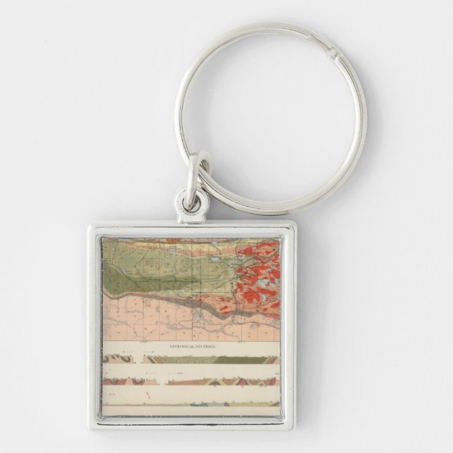 Porte-clés Carte géologique générale du district de Marquette (Devant)