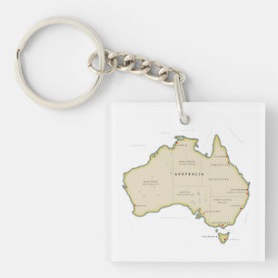Porte-clés Carte illustrée de l'Australie