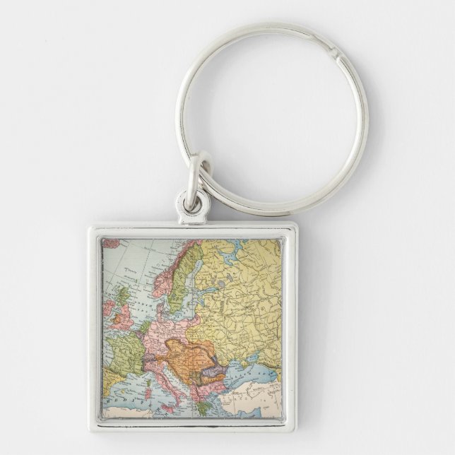 PORTE-CLÉS CARTE : L'EUROPE, 1885 (Devant)