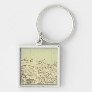 Porte-clés Carte lithographiée de la Jamaïque