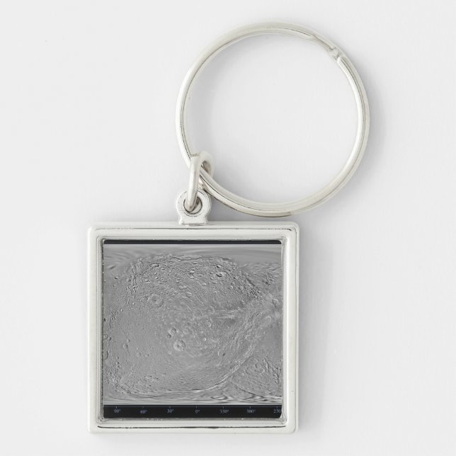 Porte-clés Carte mondiale de la lune de Saturne Dione (Devant)