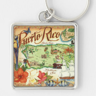 Porte-clés Carte Porto Rico