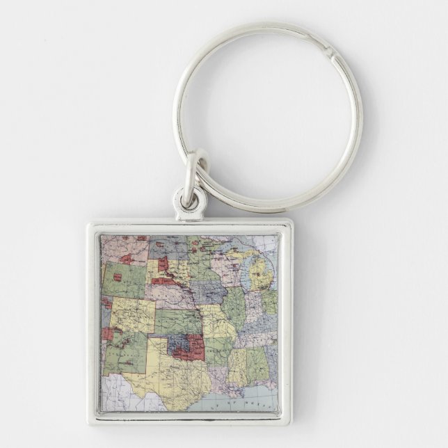 PORTE-CLÉS CARTE : RÉSERVATIONS, 1892 (Devant)