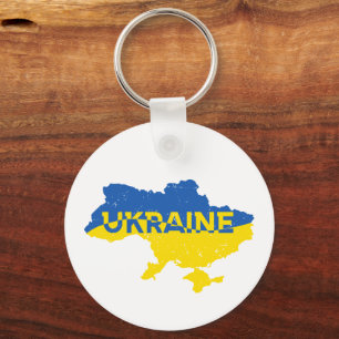 Porte-clés Carte ukrainienne. Drapeau ukrainien. Ukraine