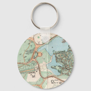 Porte-clés Carte vintage de Central Park (1860)