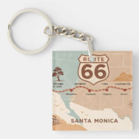 Carte vintage de la route 66 avec des villes histo