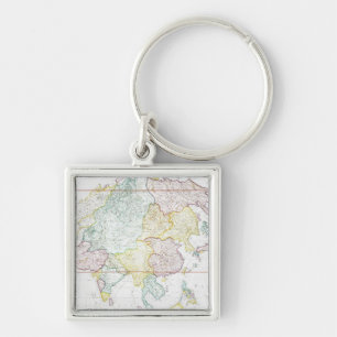 Porte-clés Carte vintage de l'Asie 1786