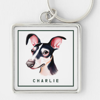 Porte-clés Carte Whippet Dapper personnalisée