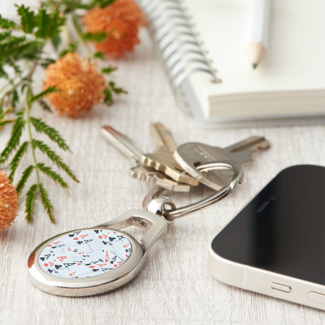 Porte-clés Cartes De Poker Aces Disposées, (Côté )