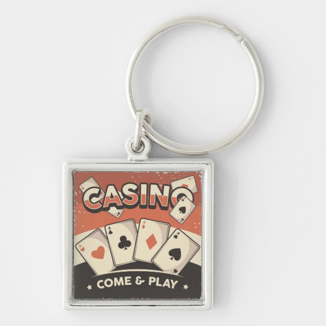 Porte-clés Cartes de poker fête des pères (Devant)