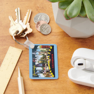 Porte-clés Cartes de voyage vintage de Hollywood Californie