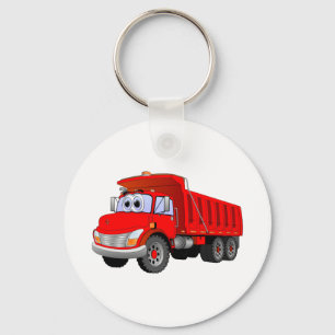 Porte-clés Cartographie de camion à vidange rouge