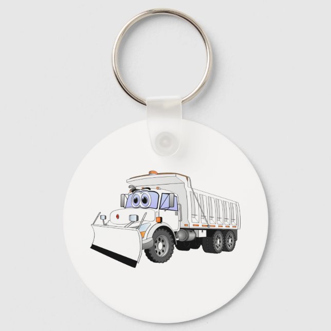 Porte-clés Carton de camion de vidange blanc (Recto)