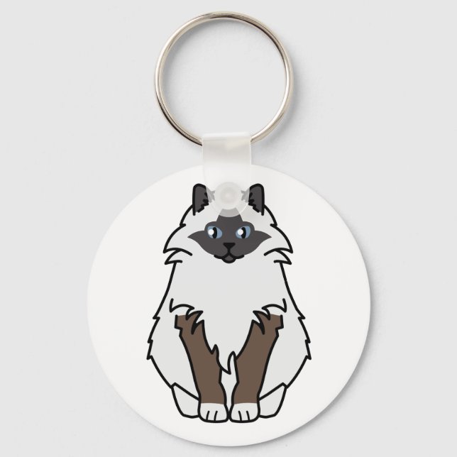 Porte-clés Carton de chat de Birman (Recto)