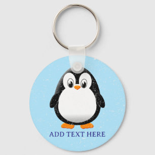 Porte-clés Carton en pingouin mignon hiver personnalisé