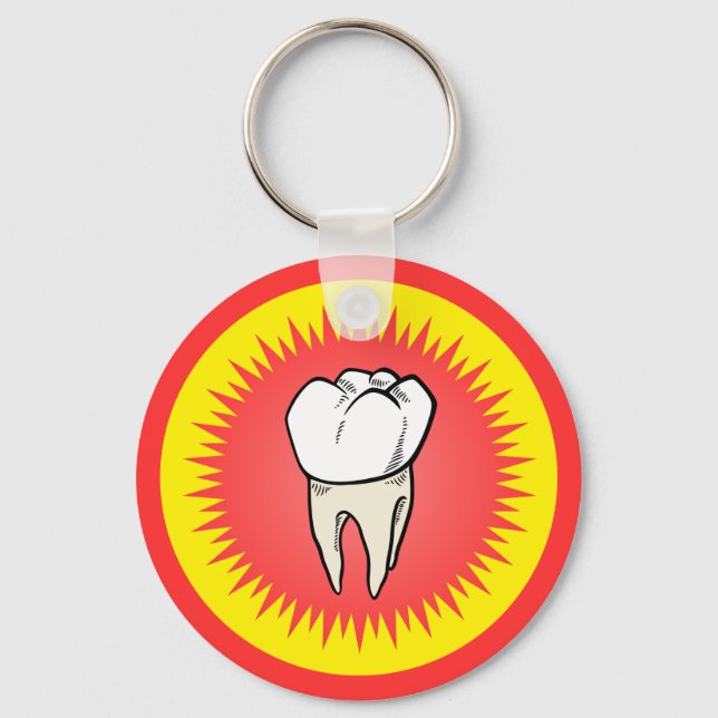 Porte-clés Carton Rouge Blanc Extrait Molar Starburst (Recto)