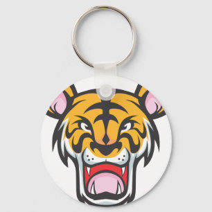 Porte-clés Carton Tigre En Colère Personnalisé