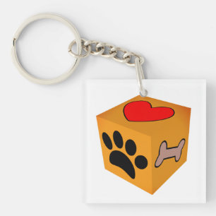 Porte-clés Cartoon Chien Paw Coeur Et Os