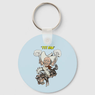Porte-clés Cartoon cowboy shooting pistols riding horse art  