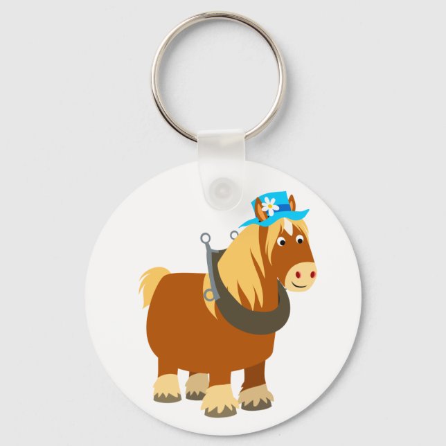 Porte-clés Cartoon doux Trait Breton Cheval Porte - clé (Recto)