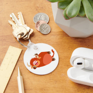 Porte-clés Cartoon lazy mignon Highland Cow Porte - clé