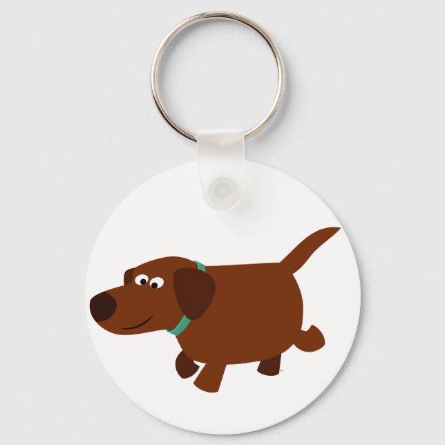 Porte-clés Cartoon mignon Chocolat Labrador Porte - clé (Recto)