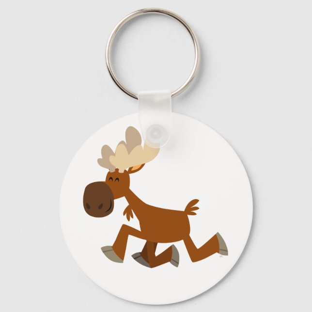 Porte-clés Cartoon mignon Merry Moose Porte - clé (Recto)