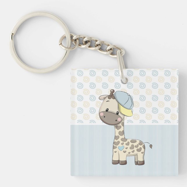 Porte-clés Cartoon personnalisé Porte - clé de Giraffe Garçon (Devant)