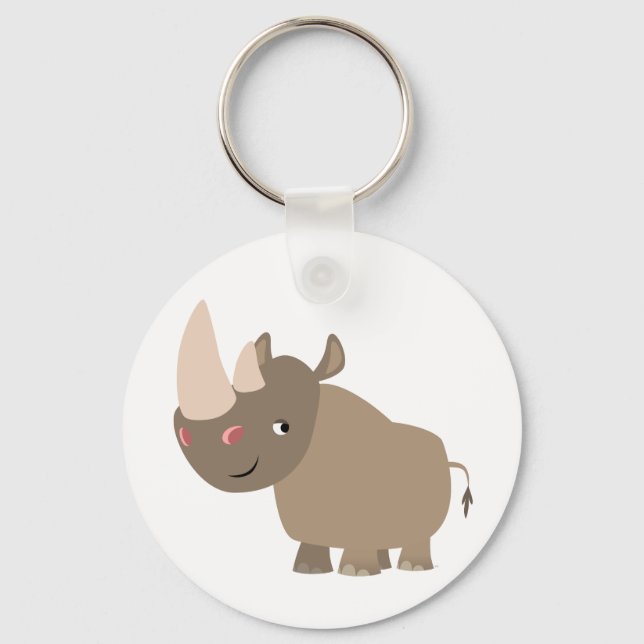Porte-clés Cartoon Rhino très calme (Recto)