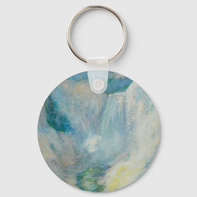 Porte-clés Cascade à Yellowstone par Twachtman, Art Vintage (Recto)