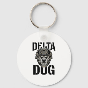 Porte-clés Casque Bulldog Delta Dog Design de gravure vintage