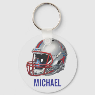 Porte-clés Casque de football motivationnel inspirant Nom