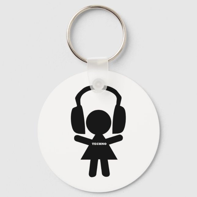Porte-clés Casque Techno Music (Recto)