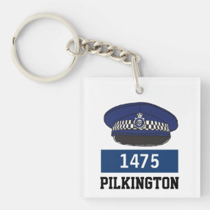 Porte-clés CASQUETTE plat de la police britannique - Ajouter 