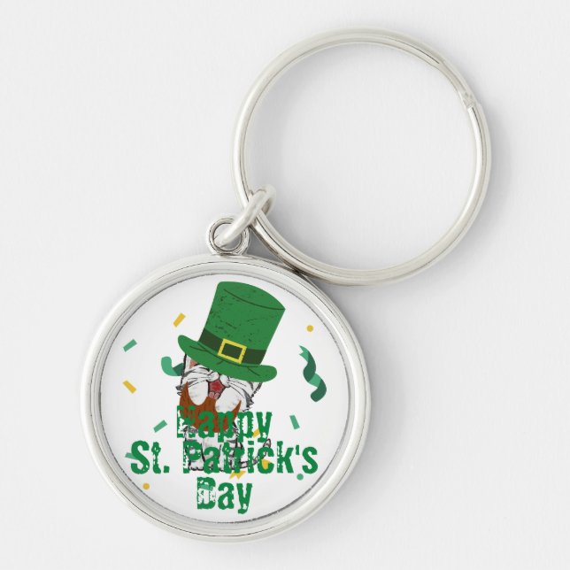 Porte-clés Casquette vert chanceux Shamrock St. Patrick's Day (Devant)
