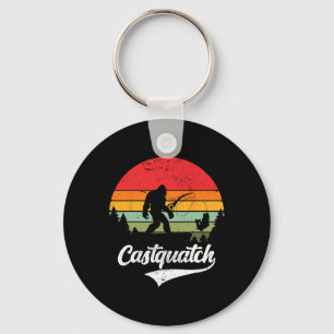 Porte-clés Castquatch drôle Byss pêcheur pêche mème 