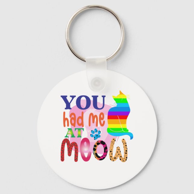 Porte-clés Cat Art Vous M'Avez Eu À Meow_2 (Recto)