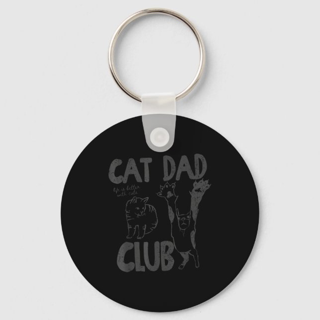 Porte-clés Cat Dad Club Life Is Better With Cats Father's Day (Recto)