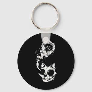 Porte-clés Cat Ghost Lazy Costume d'Halloween Fun Kitten Crân