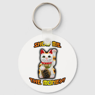 Porte-clés CAT JAPONAIS Maneki Neko d'argent
