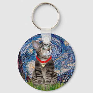 Porte-clés CAT (Tabby2) - Nuit étoilée