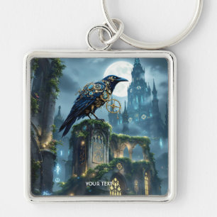 Porte-clés Cathédrale de corbeau à mouvement d'horlogerie fan